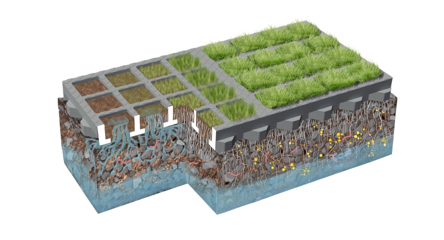 Image d'illustration de Système de sol végétalisé O2D GREEN 3/5 - Ouvrir en plein écran