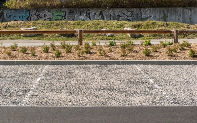 Réalisation d'un parking de covoiturage en plaques perméables stabilisatrices de graviers