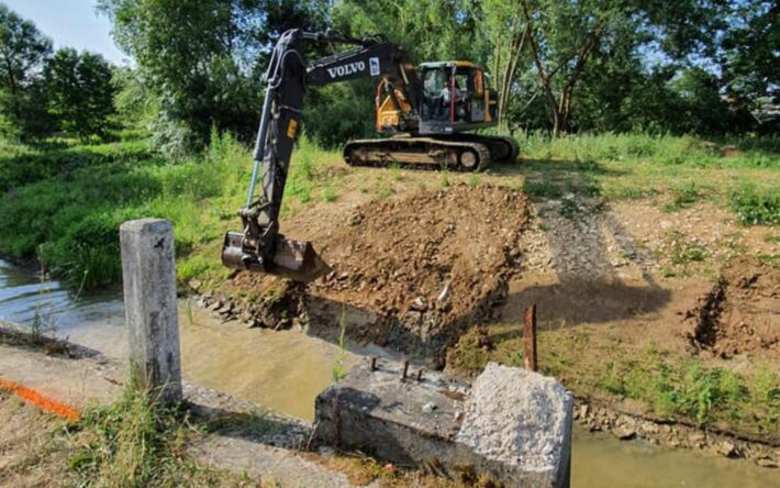 Lancien site de baignade sur l'Orne est détruit - Crédits photo : Communauté de communes du Pays d'Etain