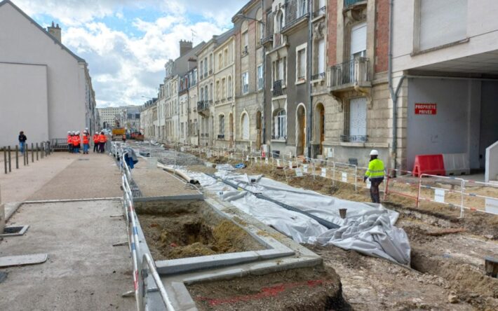 Installation des drains de diffusion - Crédits photo : Grand Reims