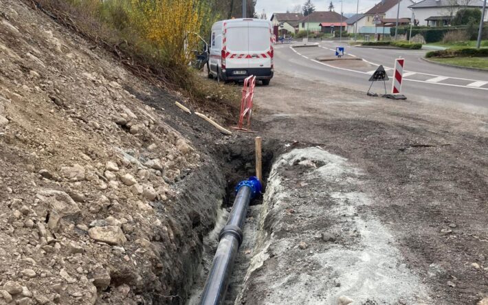 Réfection des canalisations sur le faubourg de Belfort à Giromagny - Crédits photo : Syndicat des eaux de Giromagny
