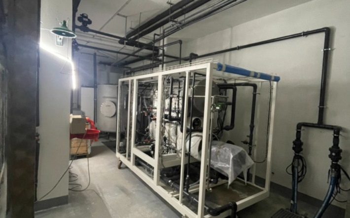 La station de traitement installée sous le Village des athlètes – Crédits photo : NEREUS