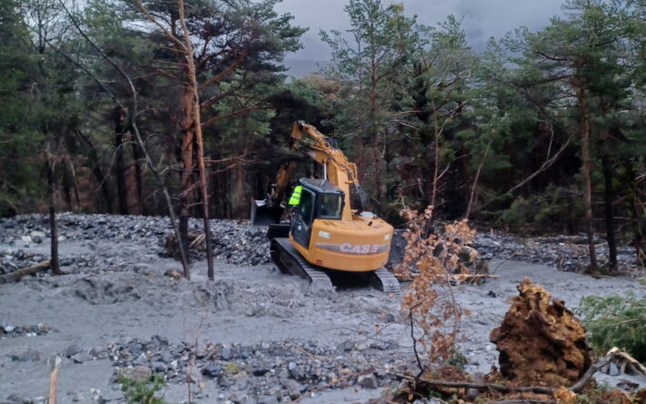 Restauration du lit du torrent de Bramafan suite aux intempéries de décembre 2023 - Crédits photo : CC Serre Ponçon