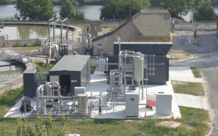 Vue aérienne de l’unité d’épuration du biogaz - Crédit photo : SPL Confluence Seine Essonne Énergie