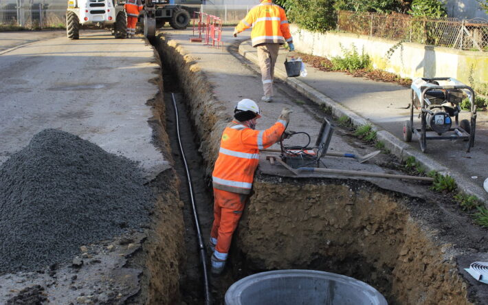 Travaux de réseaux dans le quartier de la gare à Quimper - Crédits photo : Pascal Pérennec - Ville et Quimper Bretagne Occidentale