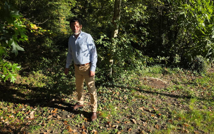 Noyé dans la végétation, le bassin d’orage est indétectable - Crédit photo : Banque des Territoires