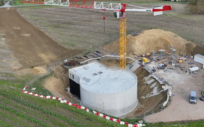 Construction du réservoir de Fayssac – Crédits photos : SAEPG