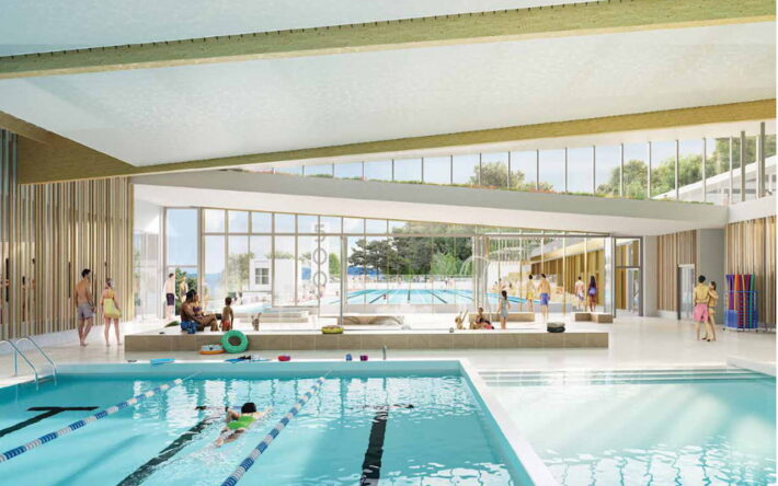 Une vue de la future piscine Altitude 500 à Grasse, par le cabinet TNA Architectures - Crédits photo : Banque des Territoires