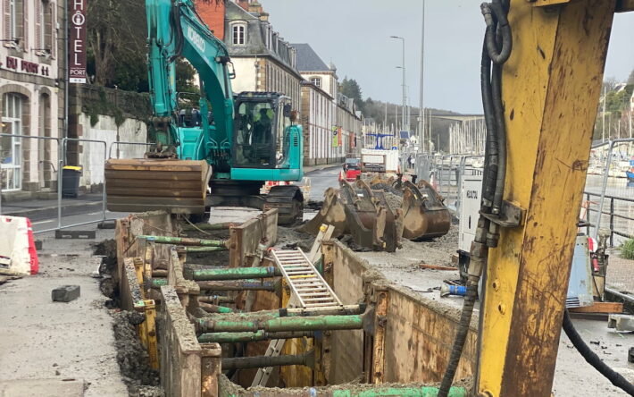 Renouvellement de réseaux quai de Léon à Morlaix - Crédit photo : Morlaix Communauté