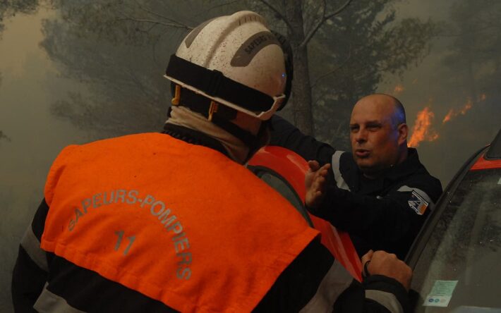 Feu de forêt dans la Clape (Narbonne) - Crédit photo : Ph Franc, Pompiers de l’Aude