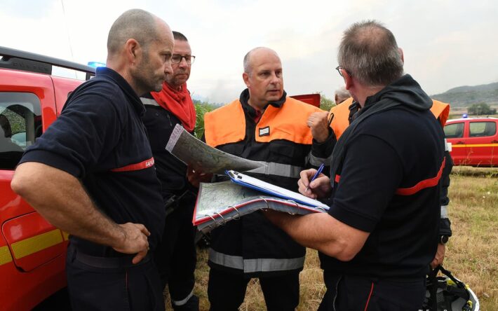 Feu de forêt (Mailhac), Point de situation - Crédit photo : Ph Franc, Pompiers de l’Aude