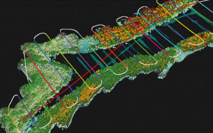 Avant de scanner un territoire, un plan de survol doit être établi pour définir très précisément le parcours du drone. - Crédits photo : Banque des Territoires