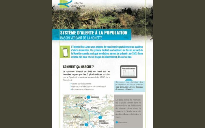 Les messages d’alerte sont directement envoyés sur les portables des inscrits en fonction des seuils de déclenchement - Crédits photo : Entente Oise Aisne