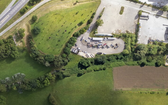 Vue aérienne avant les travaux - Crédits photo : Alsamotion / Syndicat Mixte Bruche-Mossig