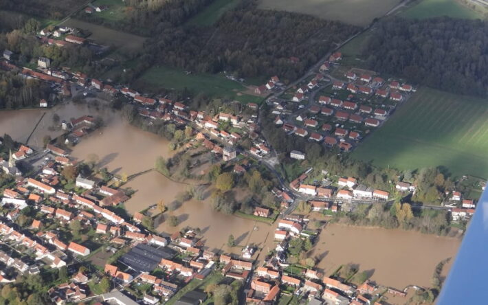 Le village d’Esquerdes pendant les inondations - Crédits photo : SmageAa