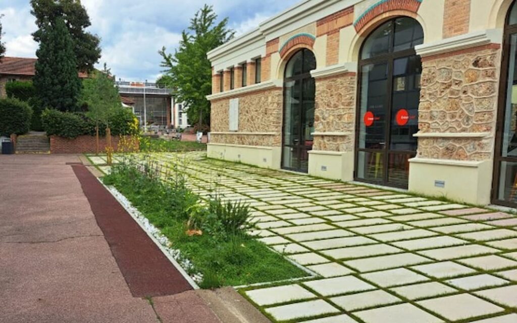 Un jardin de pluie pour désimperméabiliser la cour de l’ESTP à Cachan (94)
