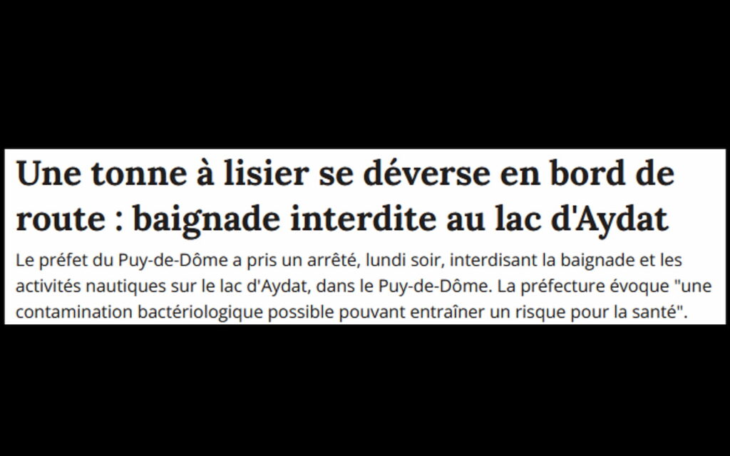 article une tonne à lisier se déverse en bord de route - La Montagne