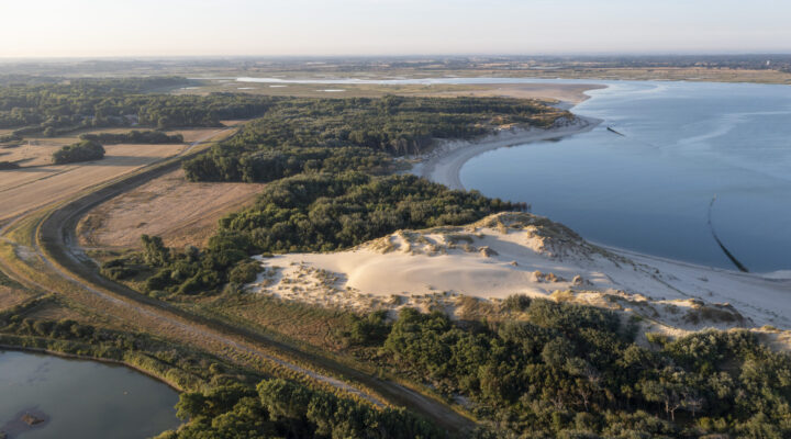 Derrière la dune, la digue rétro-littorale du Bois des Sapins, deuxième barrage à la submersion - Crédits photo : F. Goudeau